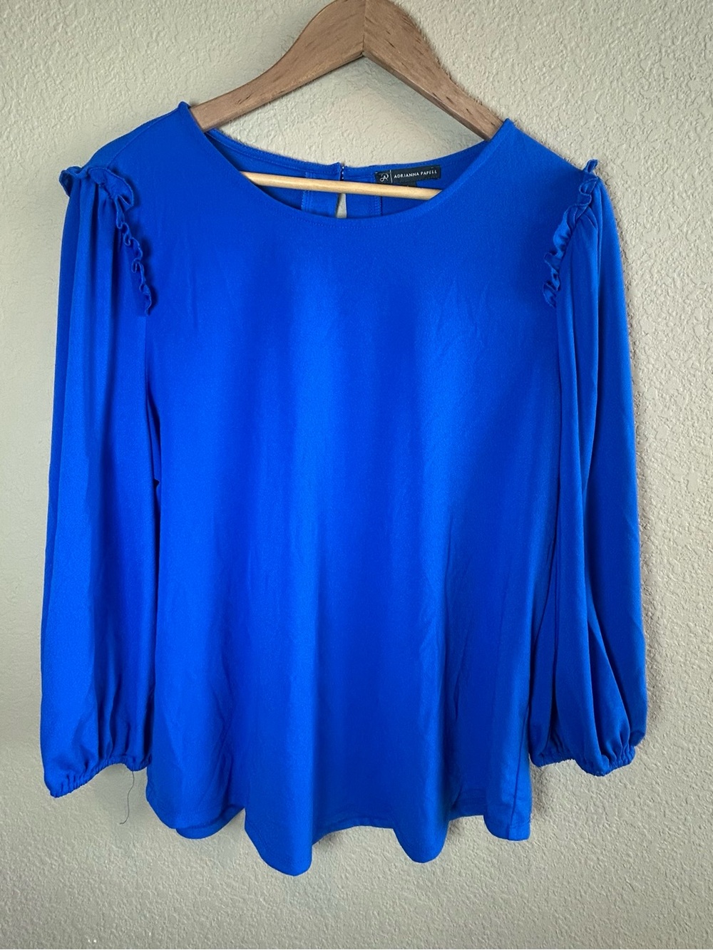 Adrianna Papell Cobalt Blue Women’s Blouse Size Large Careerecore